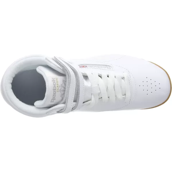 Reebok Womens Freestyle Hi High Top SneakerWhite WhiteGum WhiteGum