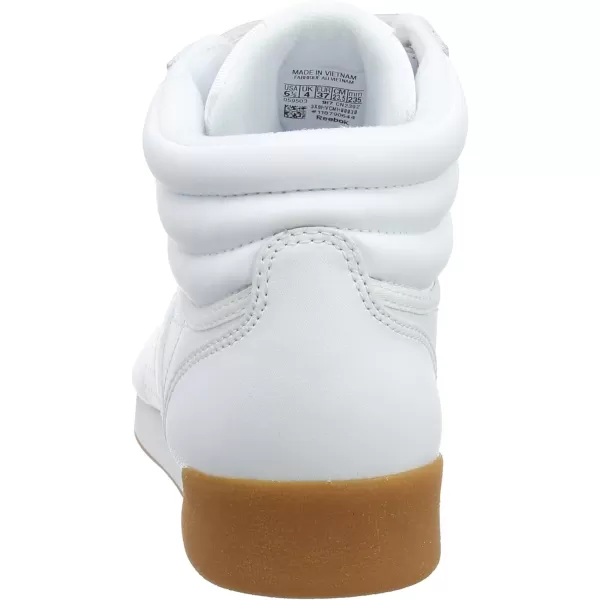 Reebok Womens Freestyle Hi High Top SneakerWhite WhiteGum WhiteGum