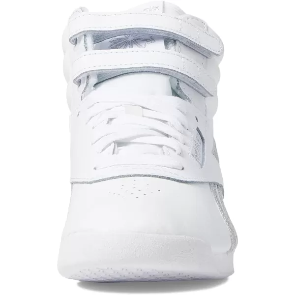 Reebok Womens Freestyle Hi High Top SneakerWhiteSilver Metallic