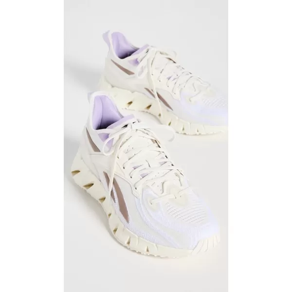 Reebok Womens Zig Kinetica 30 SneakerChalkTaupePurple Oasis