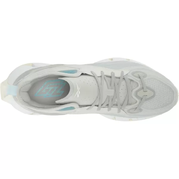 Reebok Womens Zig Kinetica 30 SneakerPure GreyWhiteBlue Pearl