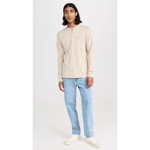 Reigning Champ Mens 1x1 Slub Long Sleeve HenleyDune