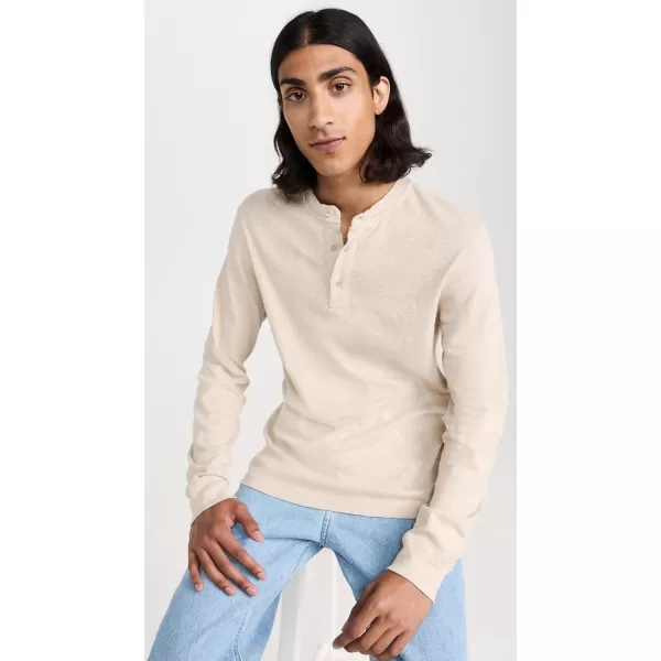 Reigning Champ Mens 1x1 Slub Long Sleeve HenleyDune