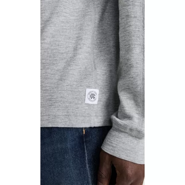 Reigning Champ Mens Slub Long Sleeve Henley TeeHeather Grey