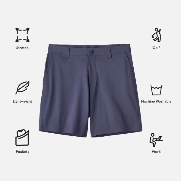 Rhone Commuter 7 Mens Shorts Stretch Fabric Golf Shorts for Men FlatFront Mens Khaki Shorts Wrinkle ResistantIron