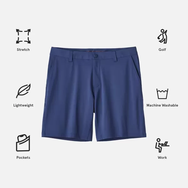 Rhone Commuter 7 Mens Shorts Stretch Fabric Golf Shorts for Men FlatFront Mens Khaki Shorts Wrinkle ResistantNavy