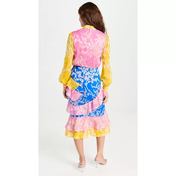 SALONI Womens Isa Ruffle DressBright LemonPeony