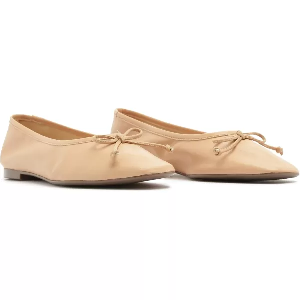 SCHUTZ Womens Ballerina Arissa Bow Leather FlatHoney Beige