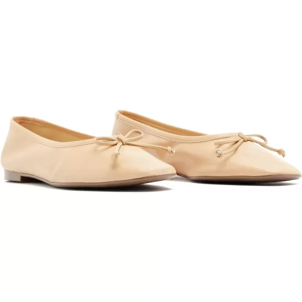 SCHUTZ Womens Ballerina Arissa Bow Leather FlatHoney Beige