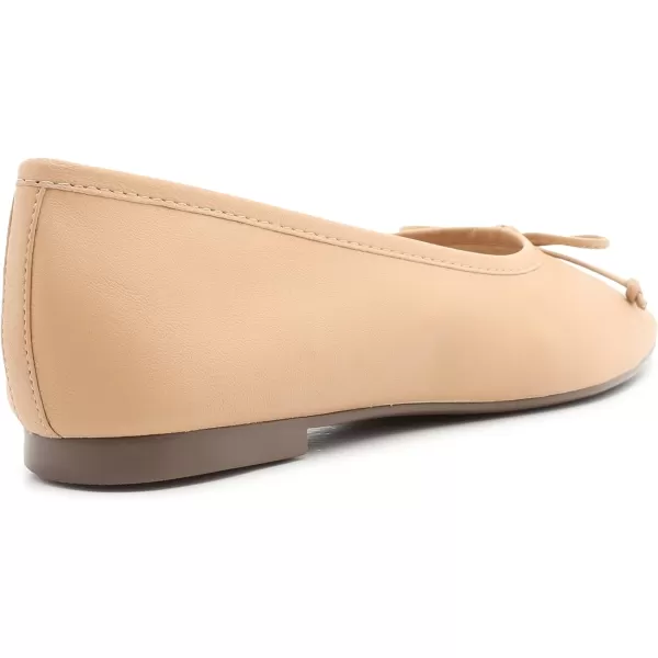 SCHUTZ Womens Ballerina Arissa Bow Leather FlatHoney Beige