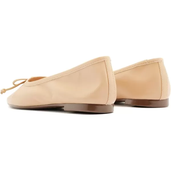 SCHUTZ Womens Ballerina Arissa Bow Leather FlatHoney Beige