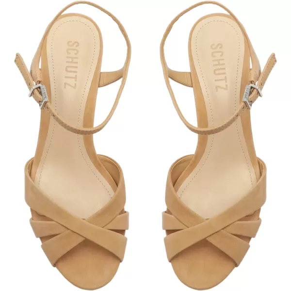 SCHUTZ Womens Keefa Platform Dress SandalHoney Beige