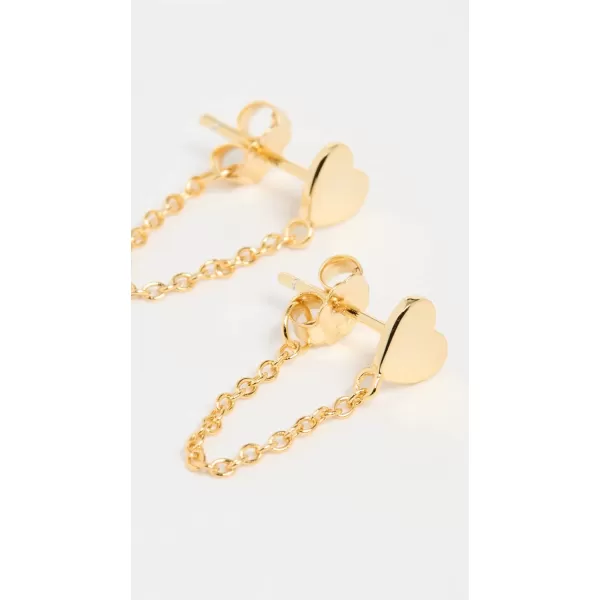 SHASHI Womens Heart Chain Drop EarringsGold