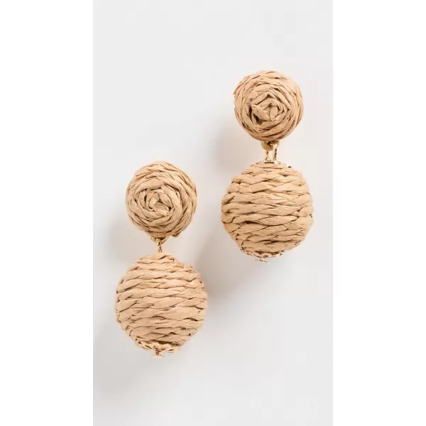 SHASHI Womens Raffia Drop EarringsNatural