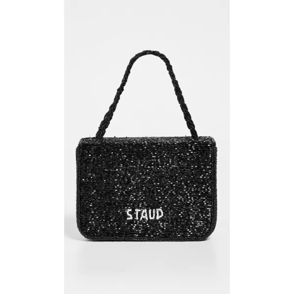 STAUD Womens Carmen Beaded Box BagBlack