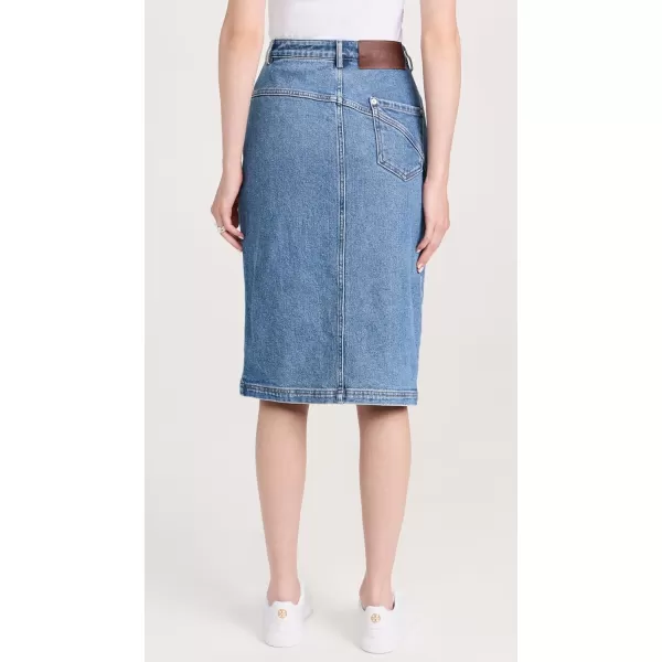 STAUD Womens Hudson SkirtMedium Wash