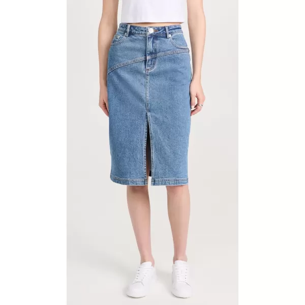 STAUD Womens Hudson SkirtMedium Wash