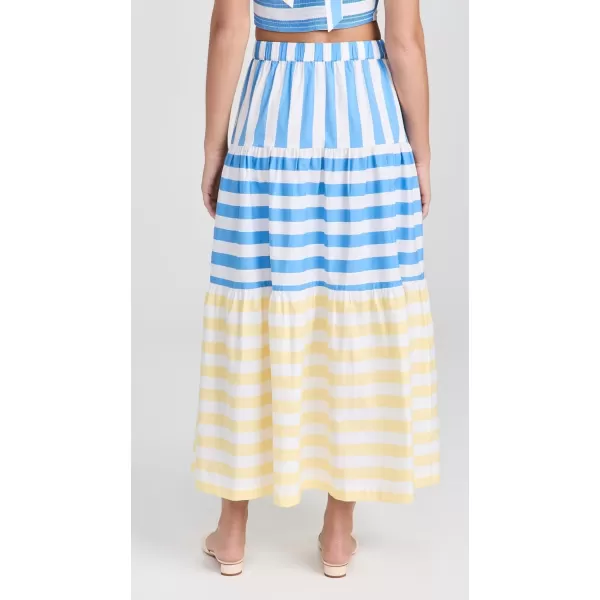 STAUD Womens Idalino SkirtButtercup Seashore Stripe