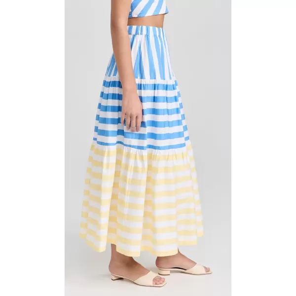 STAUD Womens Idalino SkirtButtercup Seashore Stripe