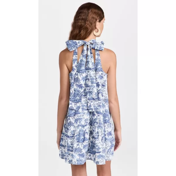 STAUD Womens Marlowe DressBlue Toile