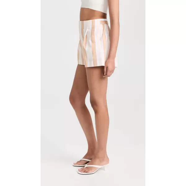 STAUD Womens Zoey ShortsSand Stripe