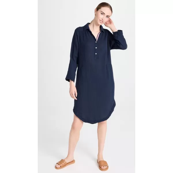 SUNDRY Womens Longsleeve Shirttail DressNavy