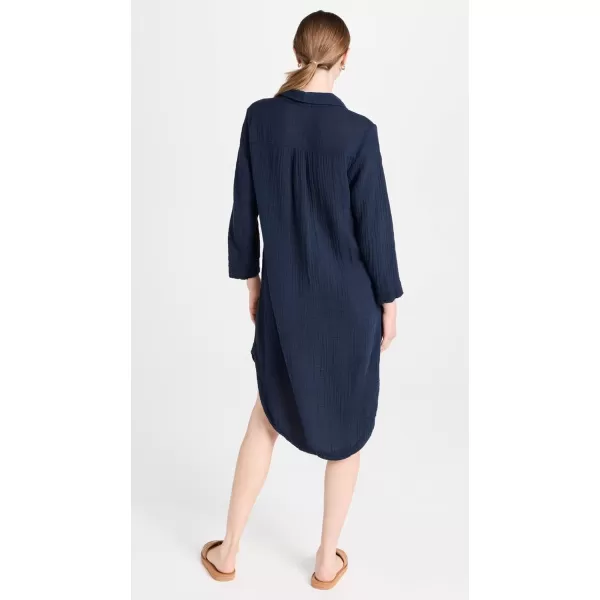 SUNDRY Womens Longsleeve Shirttail DressNavy