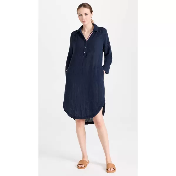 SUNDRY Womens Longsleeve Shirttail DressNavy