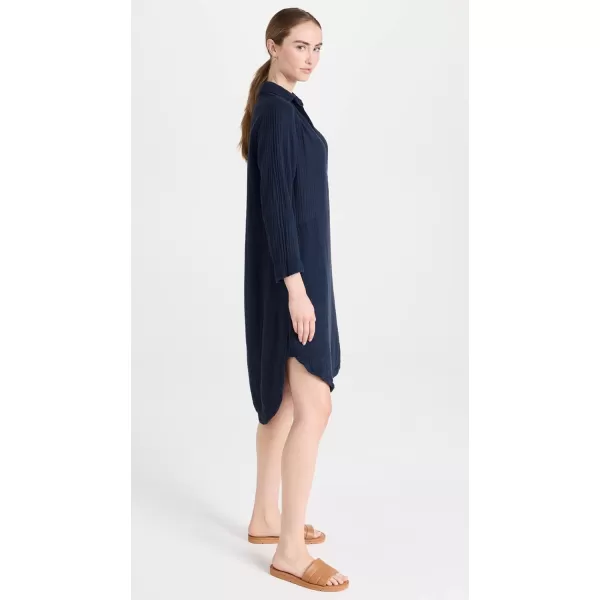 SUNDRY Womens Longsleeve Shirttail DressNavy