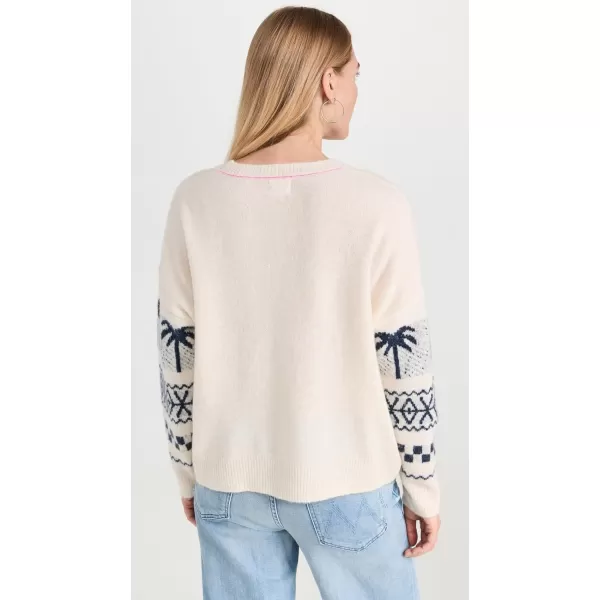 SUNDRY Womens Palm Fair Isle SweaterOatmilk