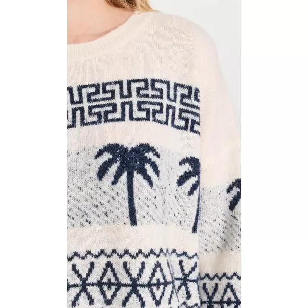 SUNDRY Womens Palm Fair Isle SweaterOatmilk