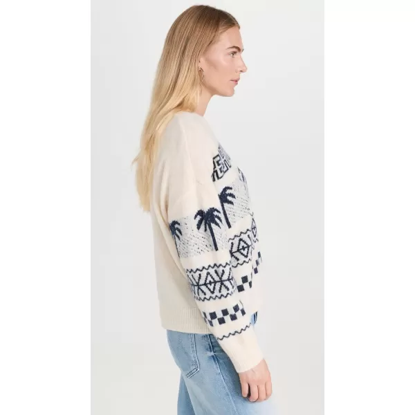 SUNDRY Womens Palm Fair Isle SweaterOatmilk