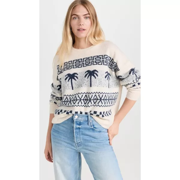 SUNDRY Womens Palm Fair Isle SweaterOatmilk