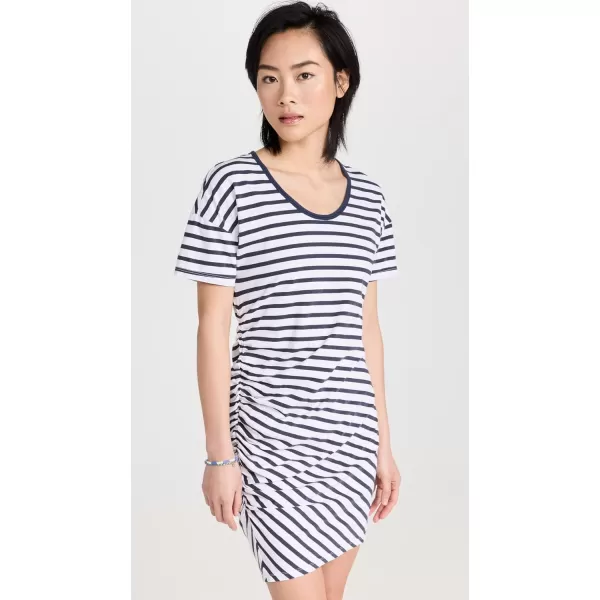 SUNDRY Womens Stripe TShirt DressWhite