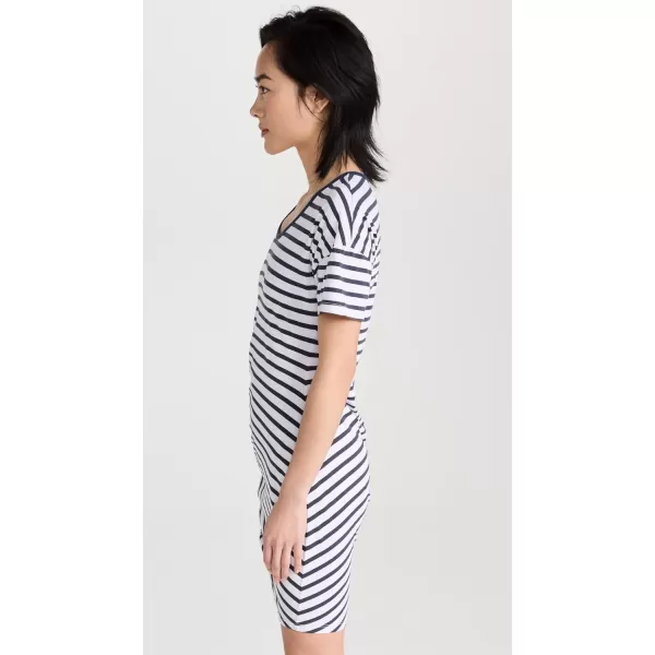 SUNDRY Womens Stripe TShirt DressWhite