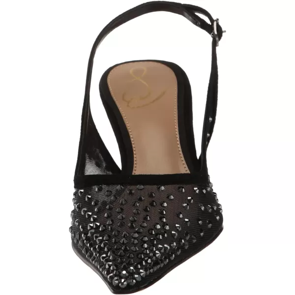 Sam Edelman Womens Bianka Sling PumpBlack Glitz Mesh