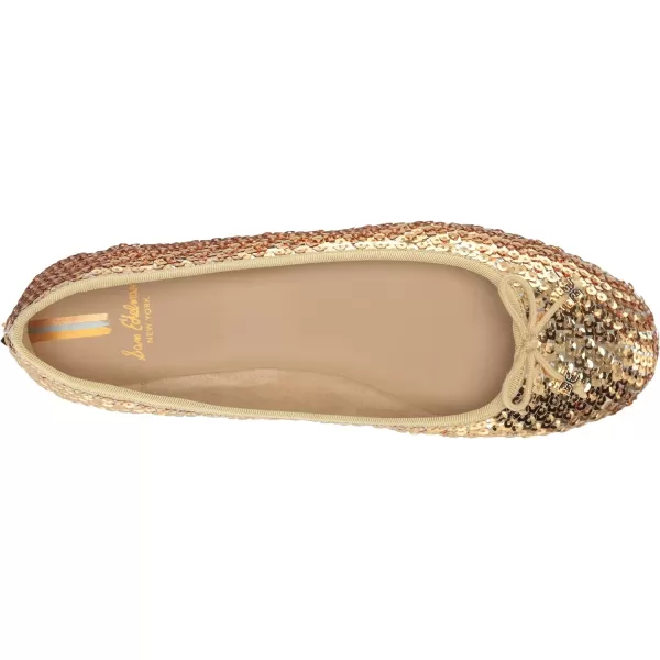 Sam Edelman Womens Felicia Luxe Ballet FlatGold Multi Octane