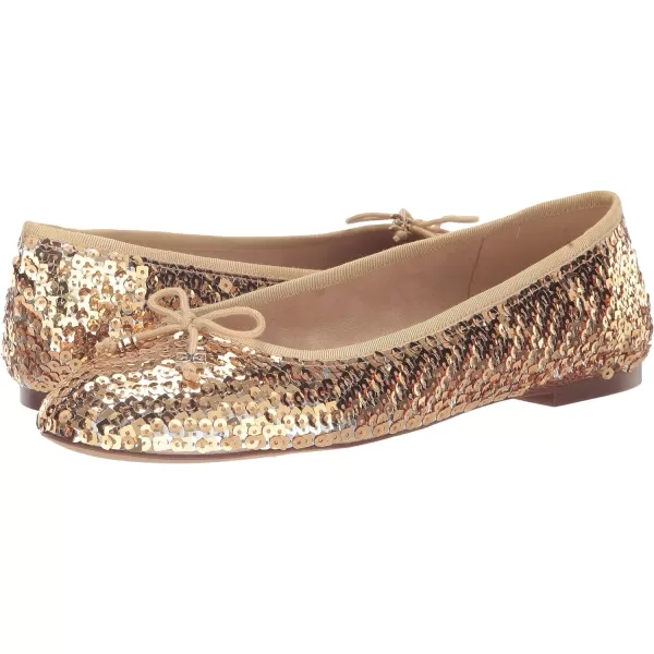 Sam Edelman Womens Felicia Luxe Ballet FlatGold Multi Octane