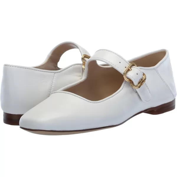 Sam Edelman Womens Michaela Mary Jane FlatBright White Leather