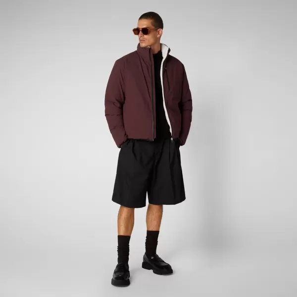 Save The Duck Mens Hyssop JacketBurgundy Black