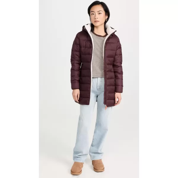 Save The Duck Womens Joanne CoatBurgundy Black