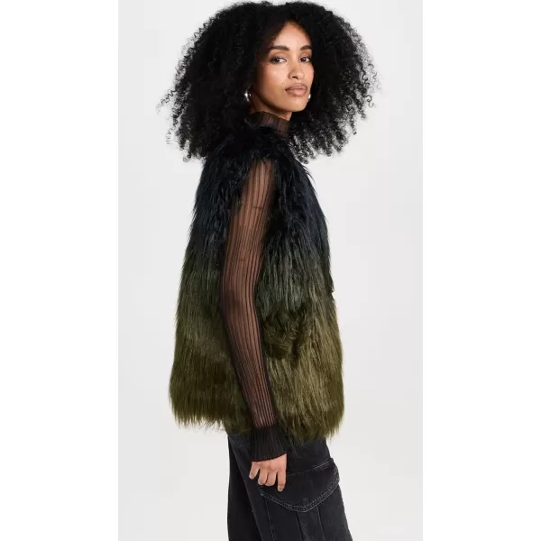 Scotch amp Soda Womens Gradient Faux Fur VestBlack