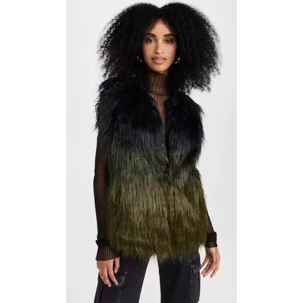 Scotch amp Soda Womens Gradient Faux Fur VestBlack