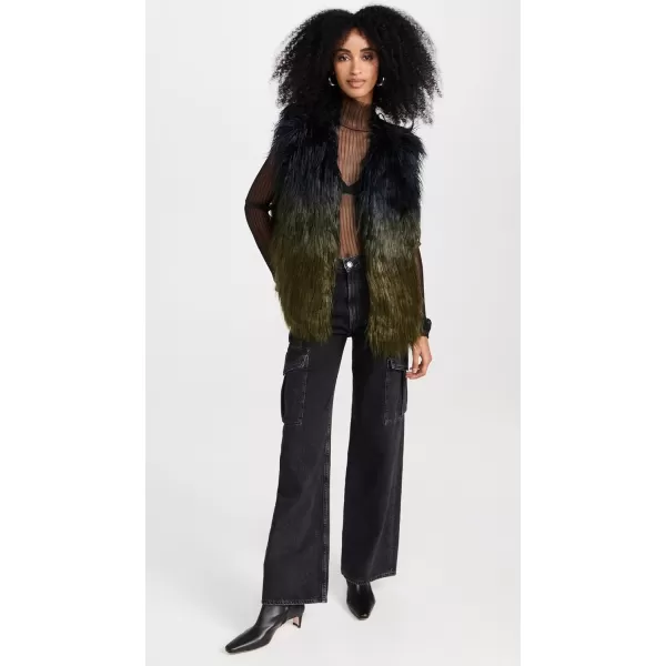 Scotch amp Soda Womens Gradient Faux Fur VestBlack