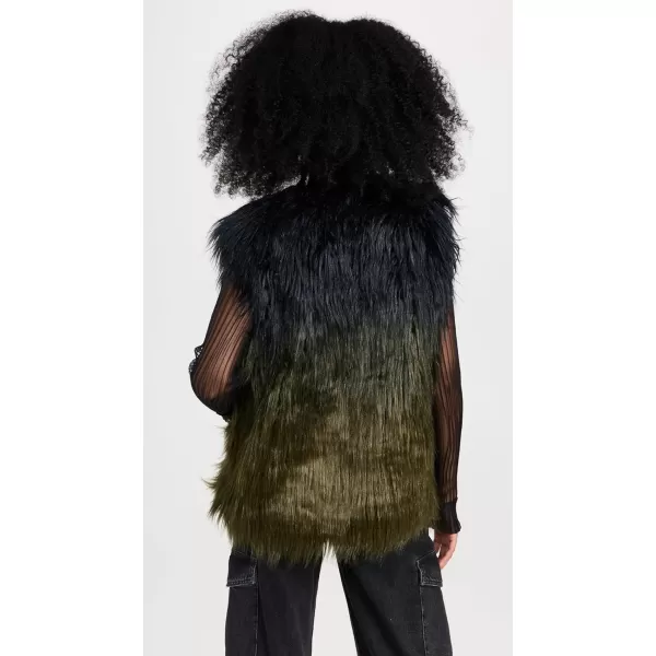 Scotch amp Soda Womens Gradient Faux Fur VestBlack