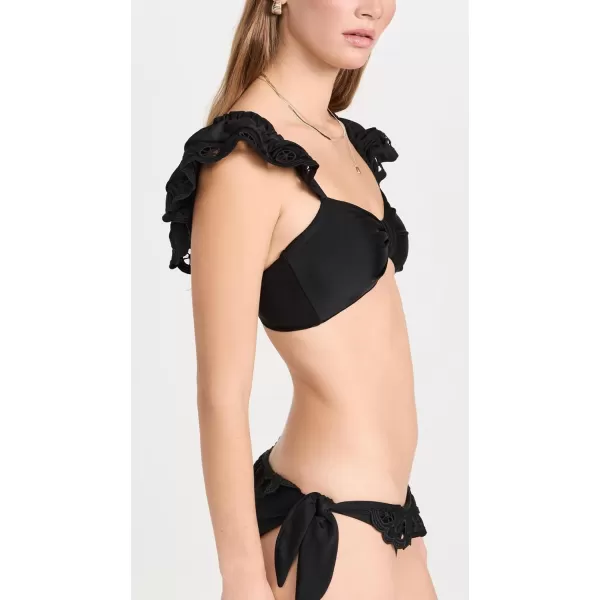 Sea Womens Arabella Embroidered Bikini TopBlack