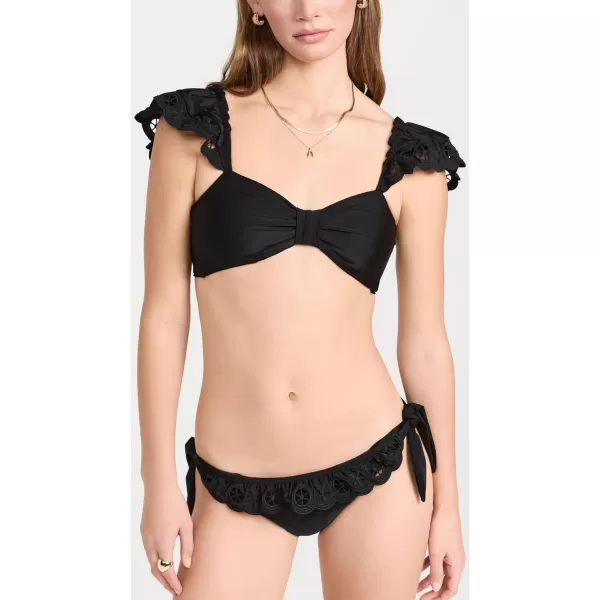 Sea Womens Arabella Embroidered Bikini TopBlack