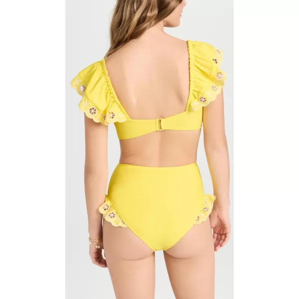 Sea Womens Arabella Embroidered Bikini TopYellow