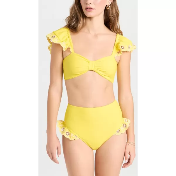 Sea Womens Arabella Embroidered Bikini TopYellow