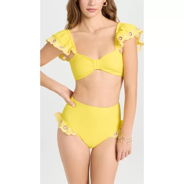 Sea Womens Arabella Embroidered Bikini TopYellow